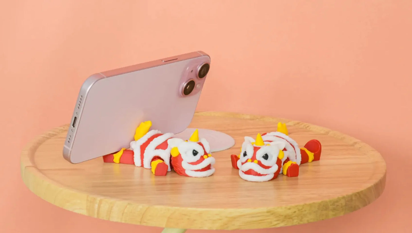 Articulate (Movable) Lion Dance Mascot Phone Holder